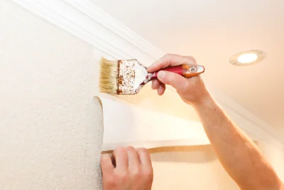 Pose de papier peint à Entre-Vignes — revêtements muraux et toiles de verre